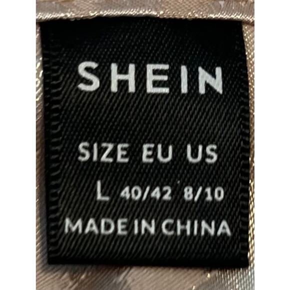 SHEIN CAP SLEEVE, ROUND NECK BLOUSE, WOMENS, L(8-10), PINK/SILVER ANIMAL PRINT - Picture 7 of 9